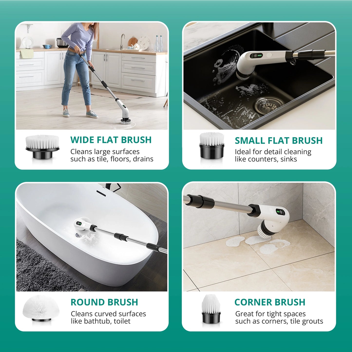 NOVA CleanBrush™ – Brosse Électrique de Nettoyage 7-en-1