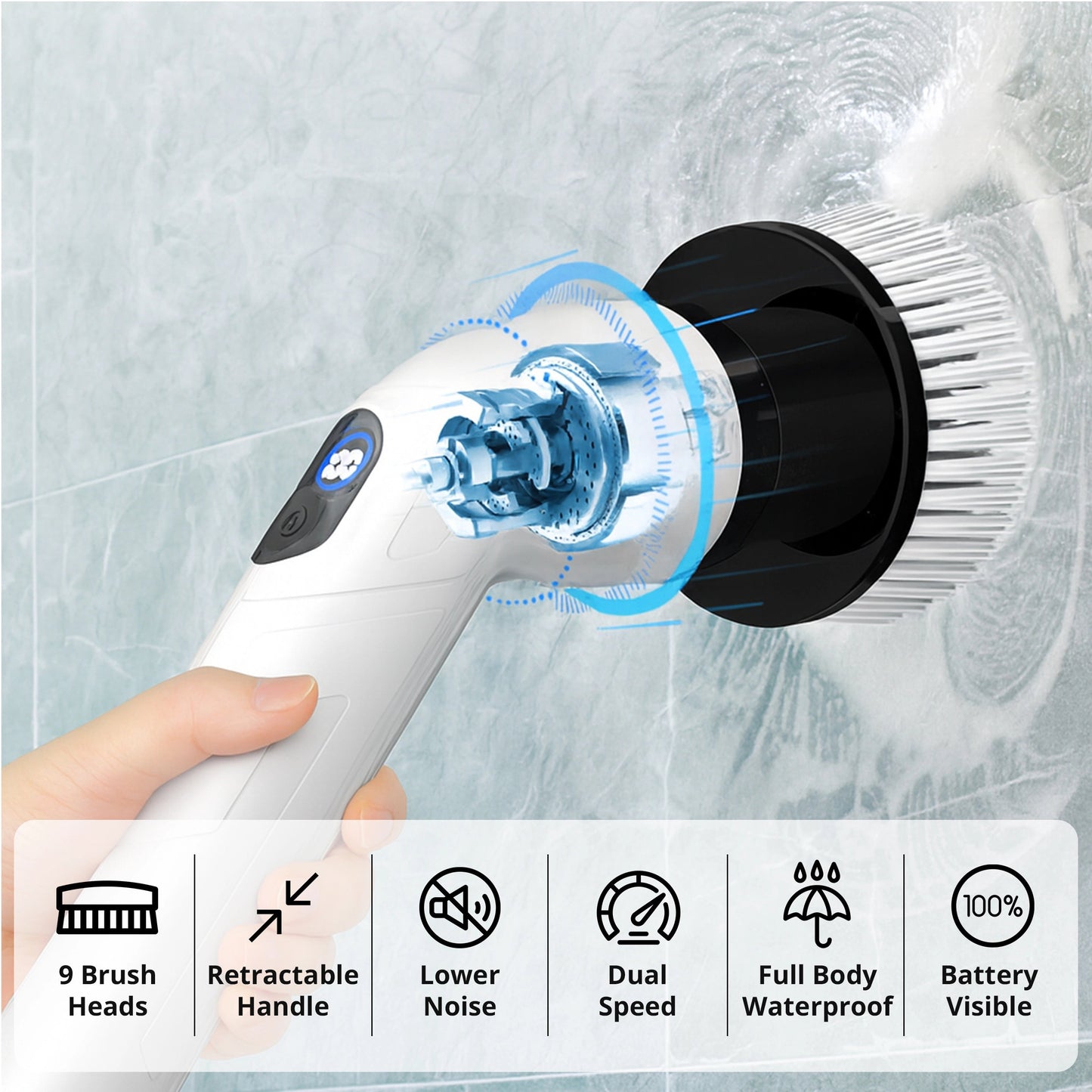 NOVA CleanBrush™ – Brosse Électrique de Nettoyage 7-en-1